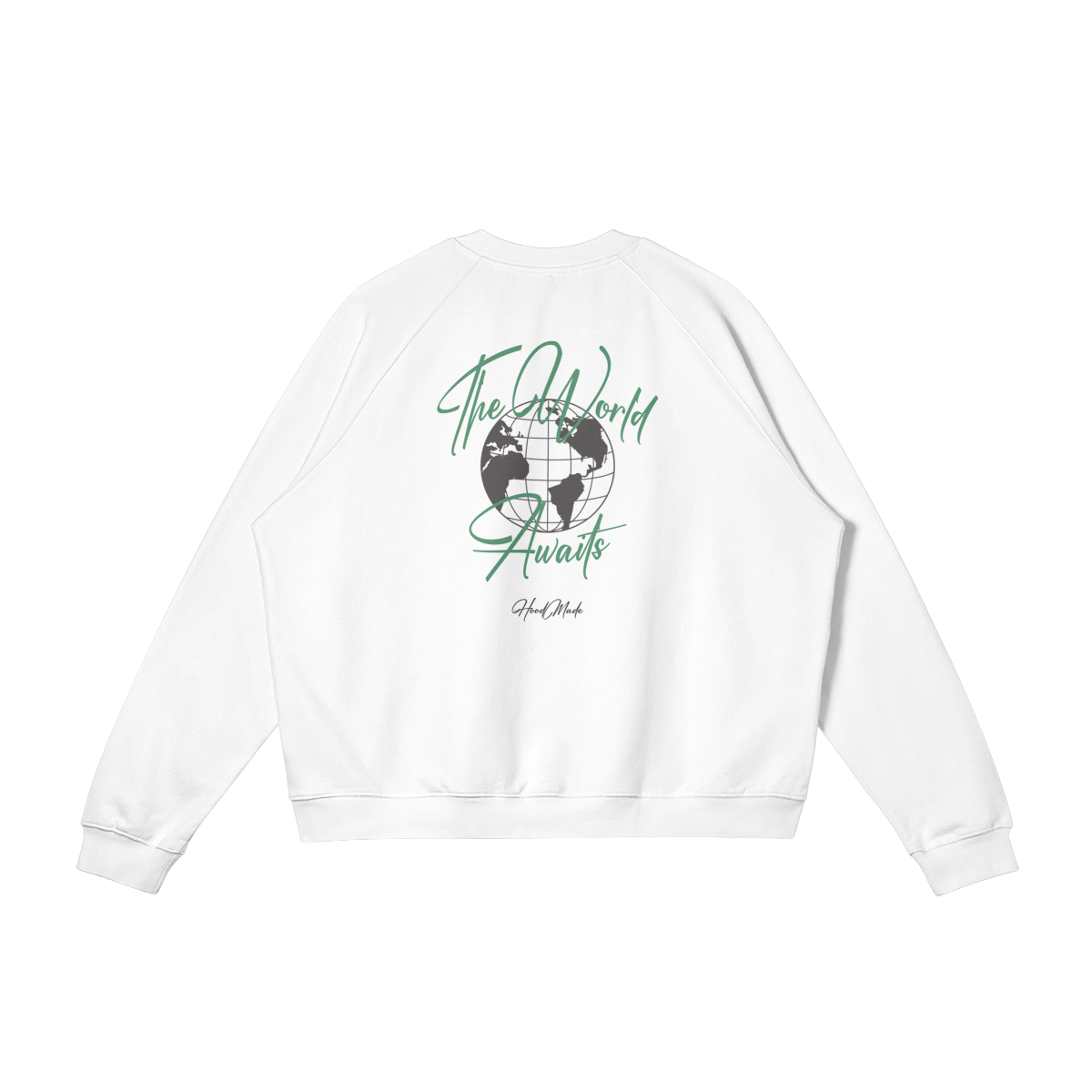 "THE WORLD AWAITS" SWEATSHIRT - WHITE