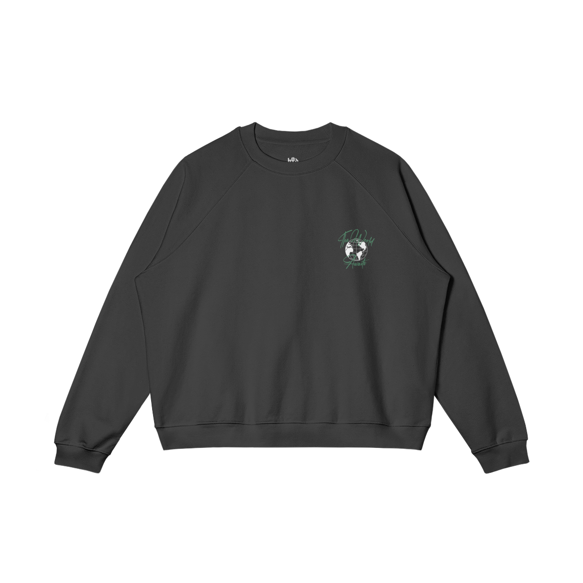 "THE WORLD AWAITS" SWEATSHIRT - BLACK