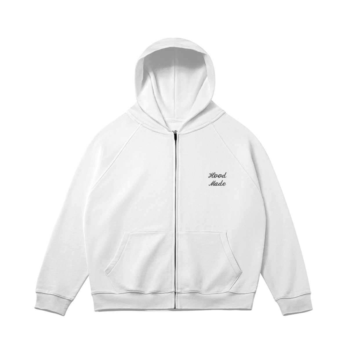 "HOODMADE" FULL-ZIP HOODIE - WHITE