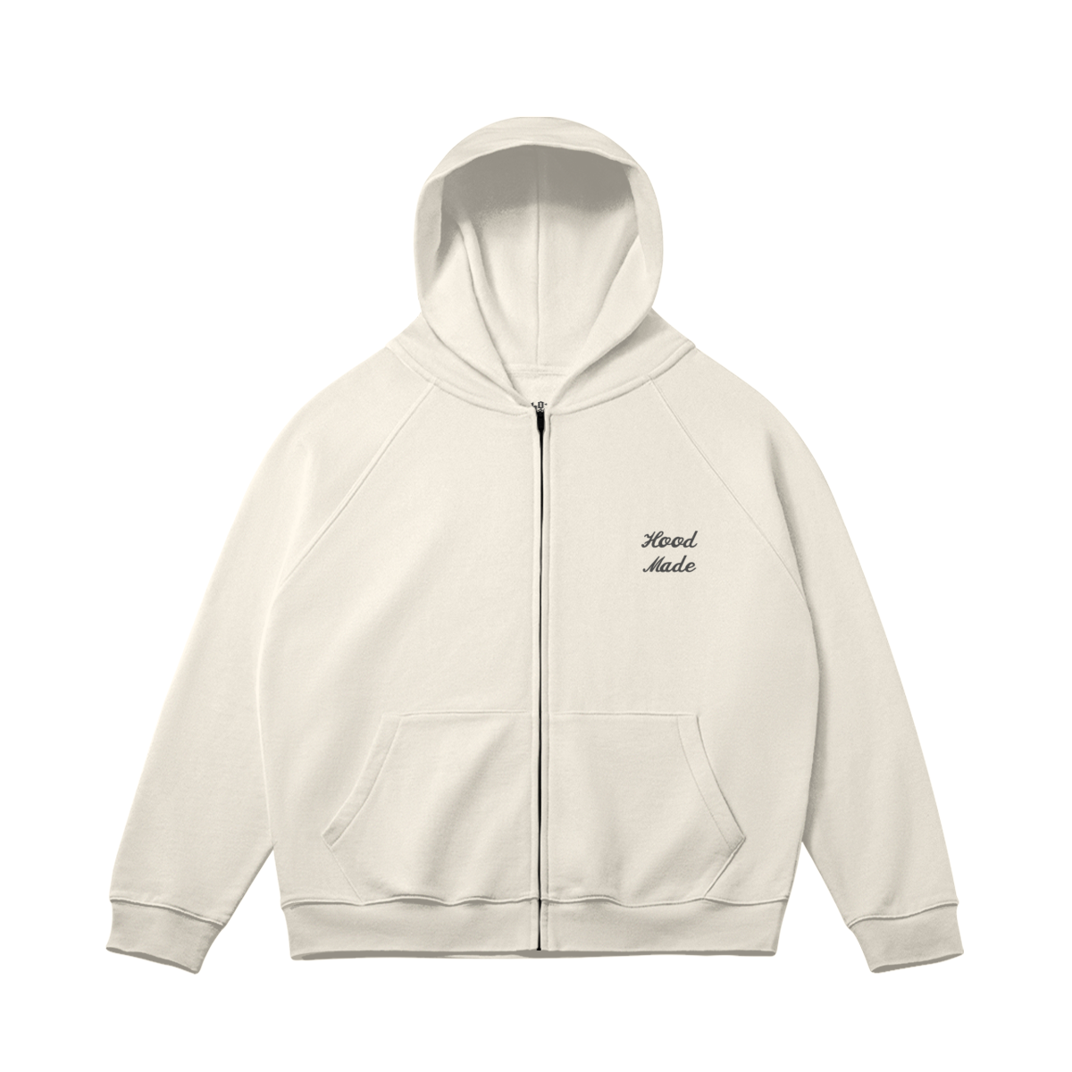 "HOODMADE" FULL-ZIP HOODIE - RICE APRICOT