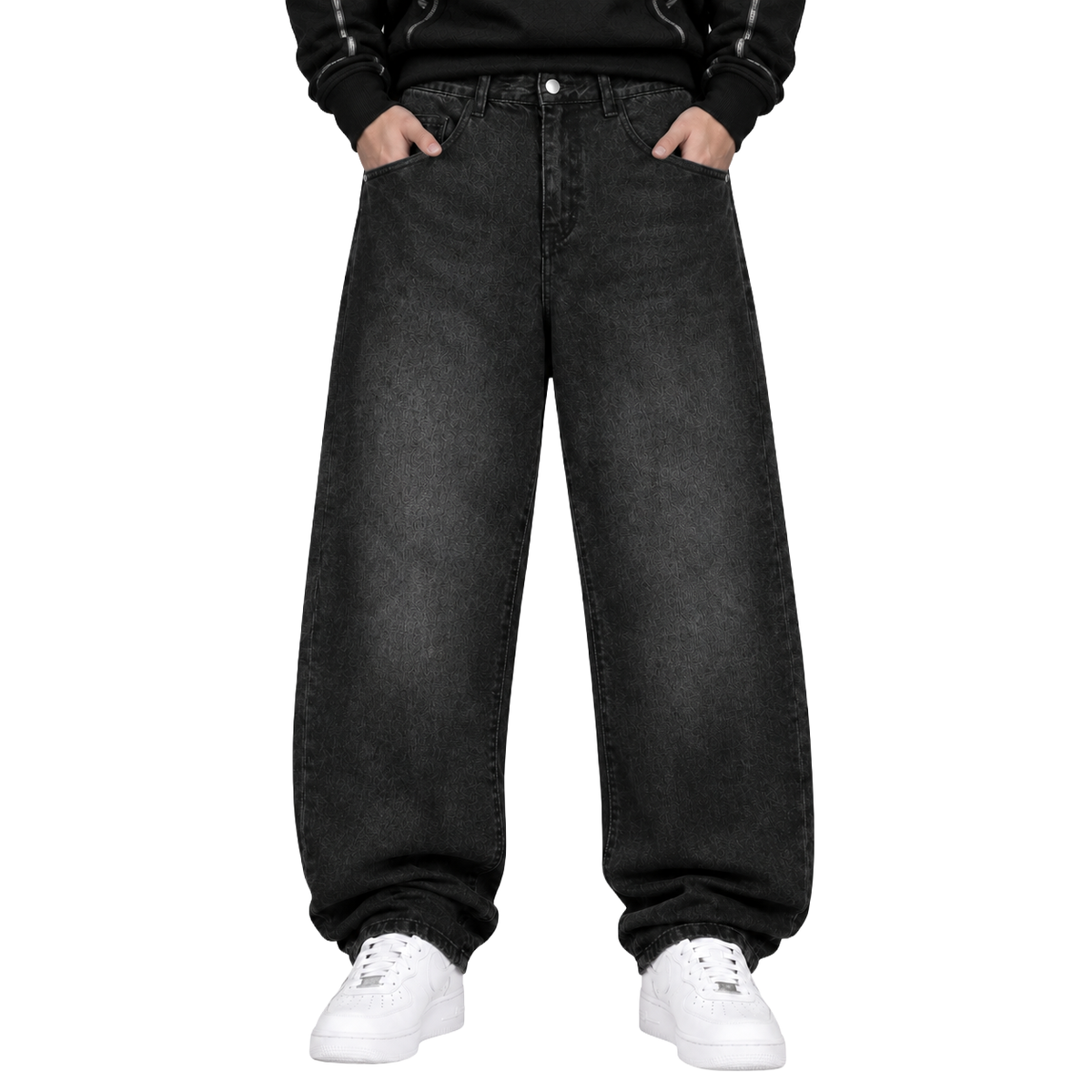 "RAW FADE" JEANS - BLACK