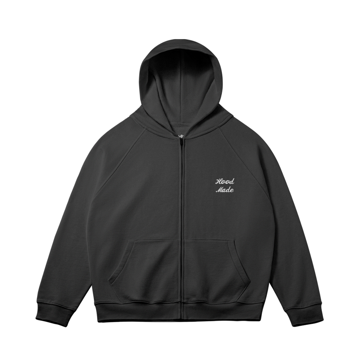 "HOODMADE" FULL-ZIP HOODIE - BLACK