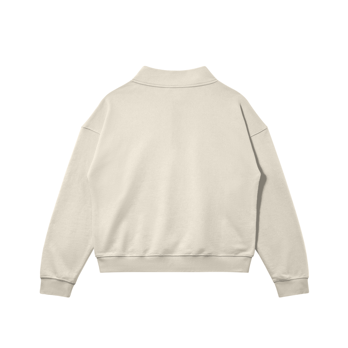 "HOODMADE" HALF-ZIP SWEATSHIRT - RICE APRICOT